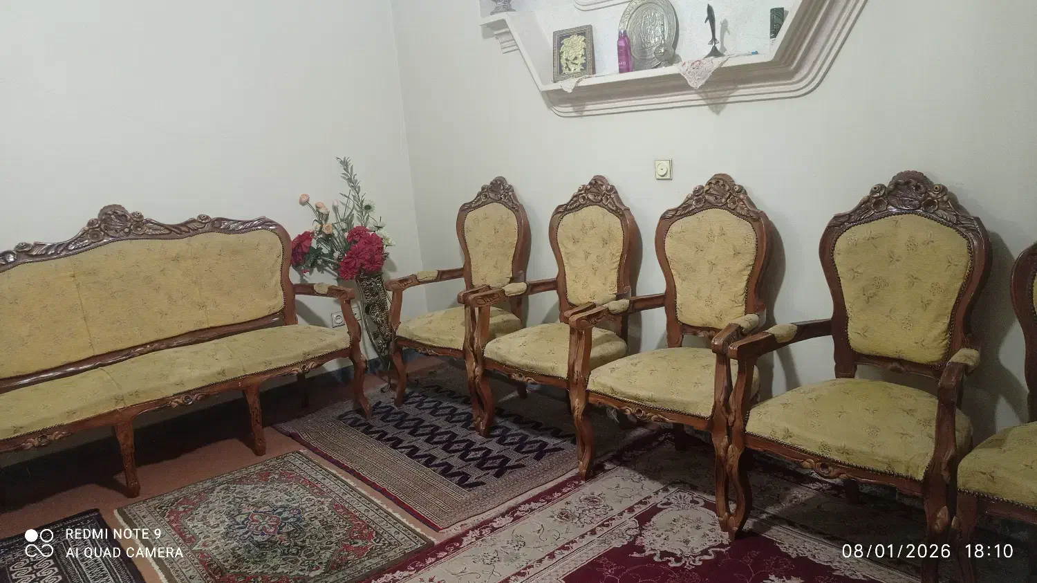 مبل سلطنتی 9 نفره|مبلمان خانگی و میز عسلی|سمنان, |دیوار