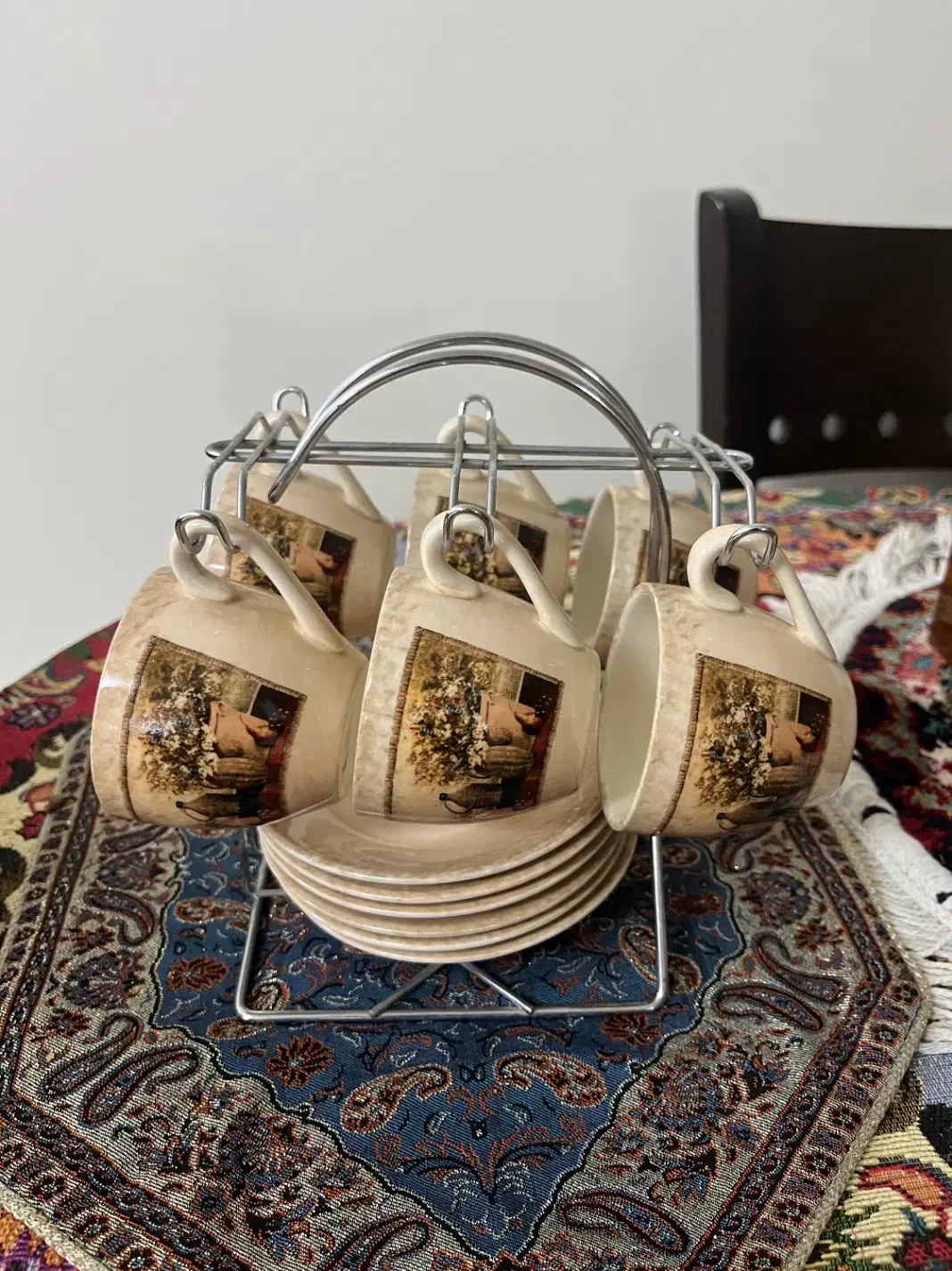 سرویس چایخوری فنجان و نعلبکی با استند برند ptc|ظروف سرو و پذیرایی|کرج, کوی کارمندان جنوبی|دیوار