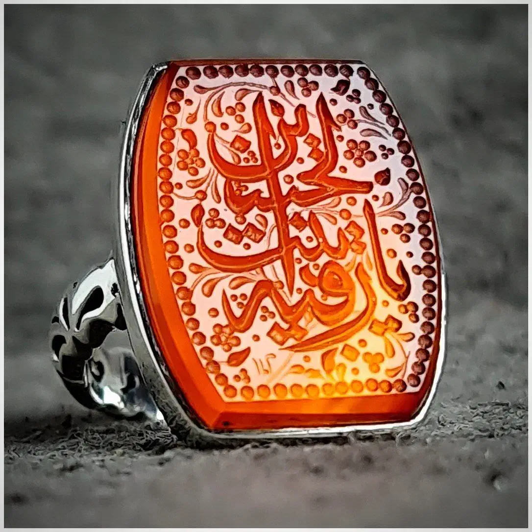 عقیق طبیعی رکاب نقره دست ساز|بدلیجات|شهریار, شهریار|دیوار