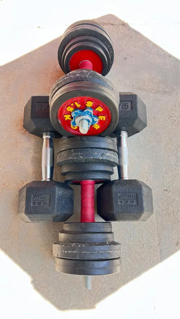 دمبل ۷/۵ ماکسول و ۱۲ متغییر، همه با هم|تجهیزات ورزشی|شیراز, گلشن|دیوار