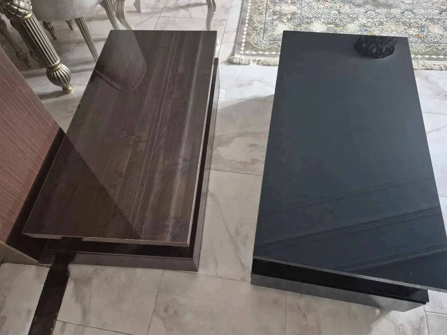 میز جلومبلی ۳ عدد مشکی و قهوه ای  هر کدام ۲ تومن|مبلمان خانگی و میز عسلی|قائم‌شهر, |دیوار