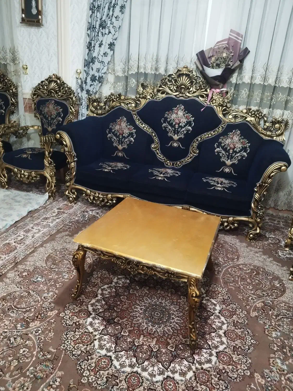 مبل سلطنتی 9نفره|مبلمان خانگی و میز عسلی|یاسوج, |دیوار