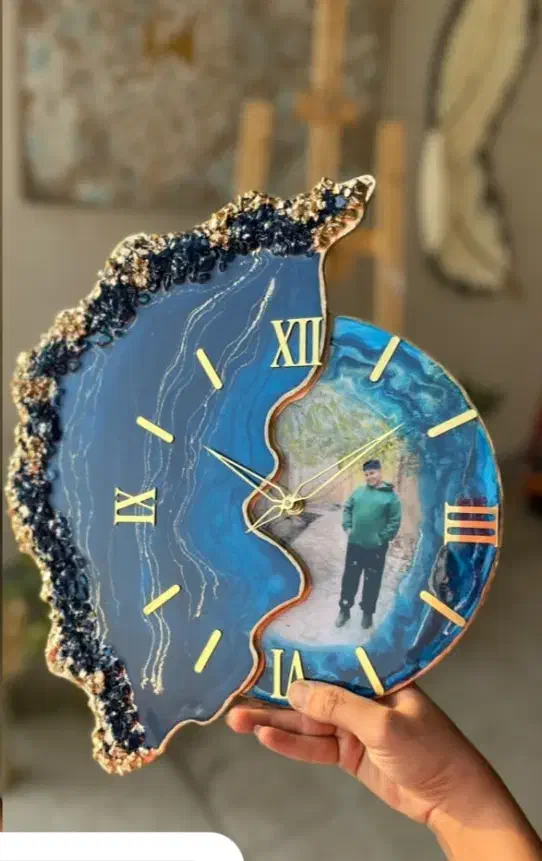 ساعت رزینی با عکس دلخواهتون|ساعت دیواری و تزئینی|فارسان, |دیوار