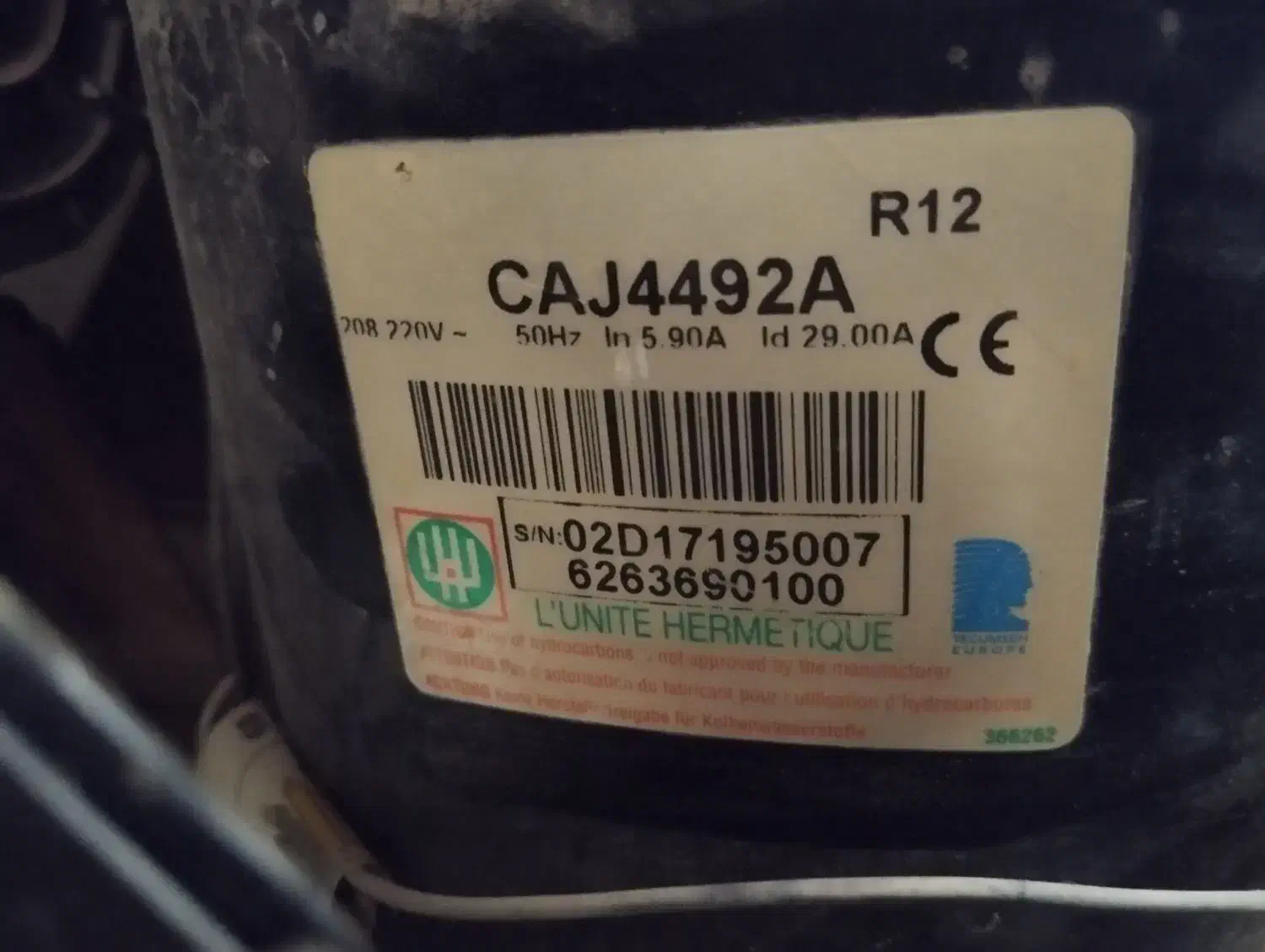 کمپرسور caj4492a تکامسه 3/4اسب فرانسوی اصل|یخچال و فریزر|شیراز, ارم|دیوار