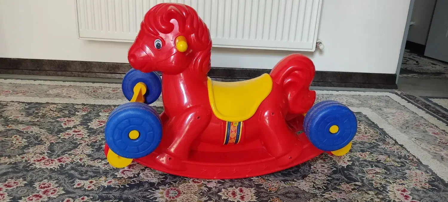 اسب دو کاره چرخ دار و راکر|اسباببازی بچه|آستانه اشرفیه, |دیوار