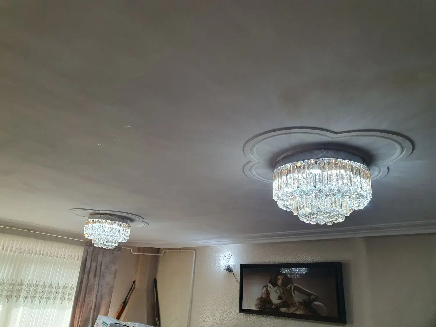 دوعدد لوستر زیبا با قطر ۵۰|لوستر و چراغ آویز|همدان, |دیوار