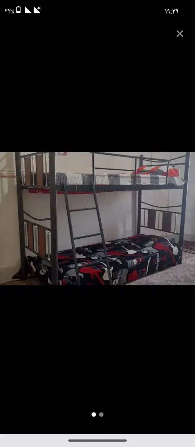 تخت خواب دو طبقه فلزی|تخت و سرویس خواب|بیرجند, |دیوار