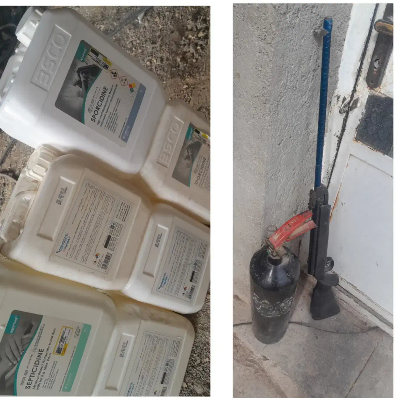 کپسول اتش نشانی وتعدای دبه(گالن) ۴لیتری و۵لیتری|حراج|داراب, |دیوار