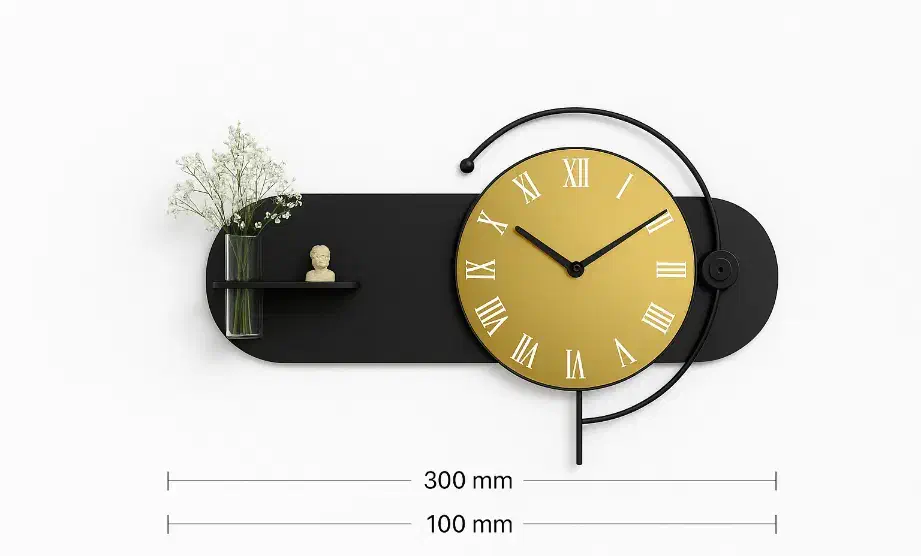 ساعت دیواری مینیمال مدل گلد/مشکی|ساعت دیواری و تزئینی|شوشتر, |دیوار