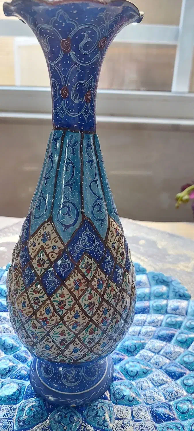 گلدان و بشقاب میناکاری کاردست اصفهان|صنایع دستی و سایر لوازم تزئینی|قم, چهل درخت‎|دیوار