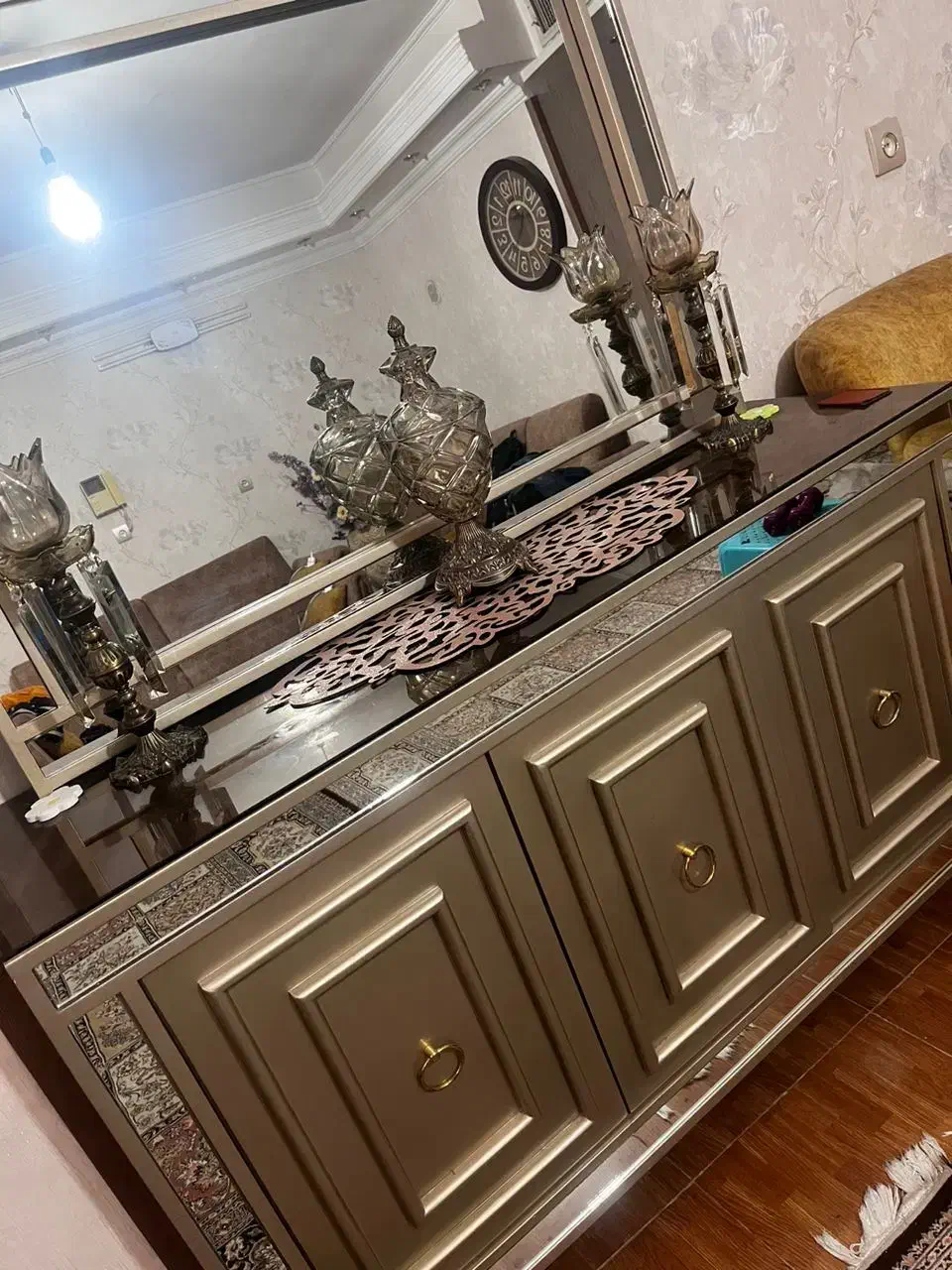 اینه کنسول همراه میز تلویزیون ست|بوفه، ویترین، کنسول|گرمسار, |دیوار