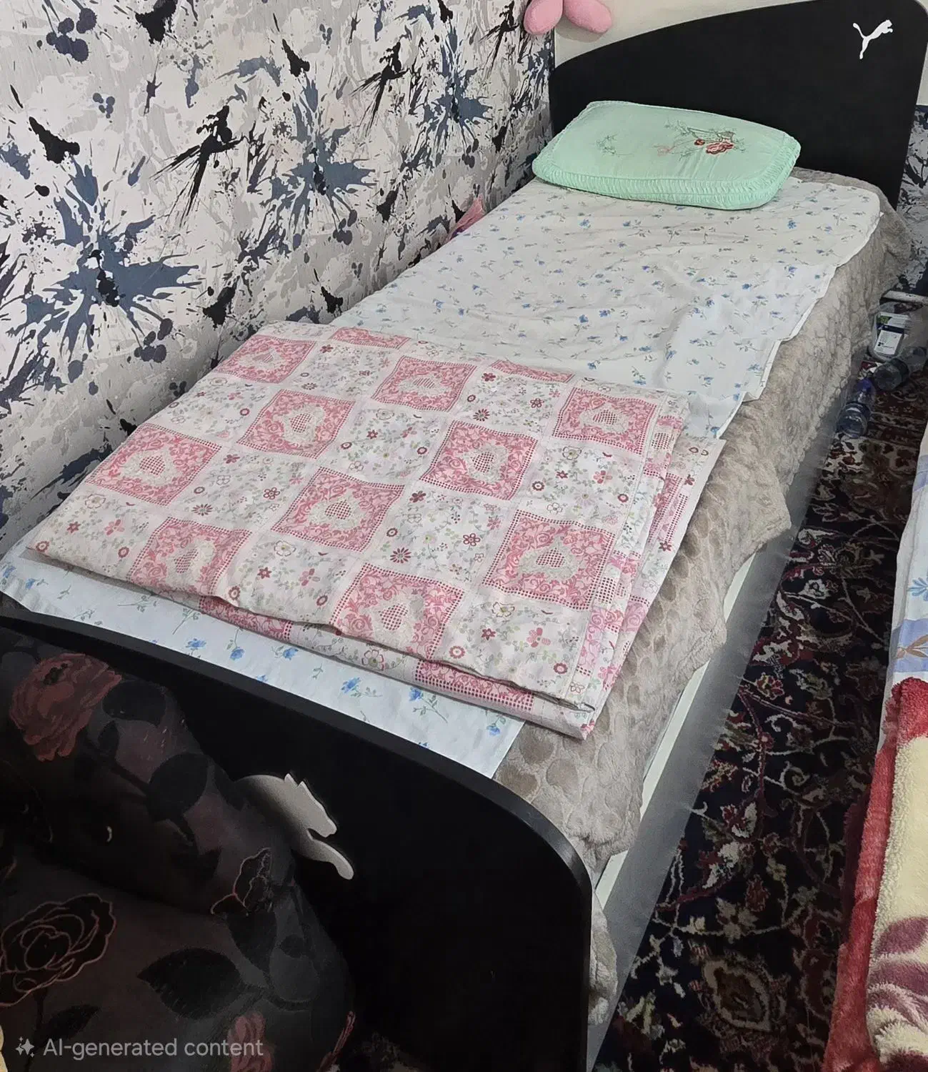 سرویس خواب دو تکه کاملاً سالم برند پوما|تخت و سرویس خواب|سیرجان, |دیوار