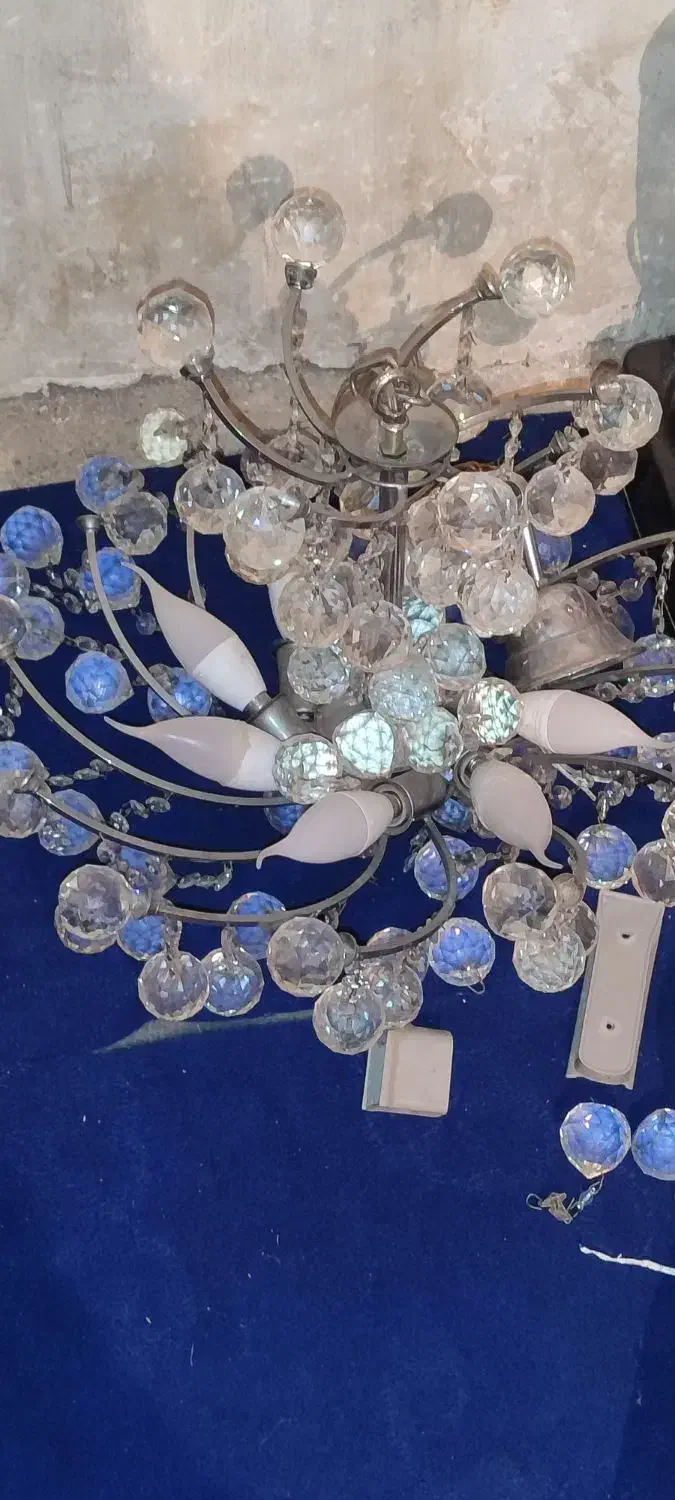 لوستر چراغ شیشه ای|لوستر و چراغ آویز|کهریزک, |دیوار