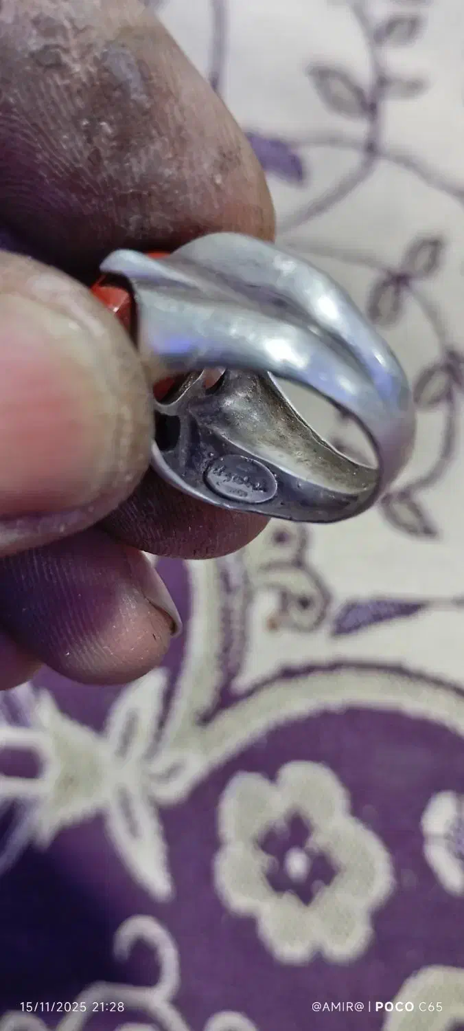 انگشتر نقره عقیق قرمز دست ساز مهر دار|کلکسیون اشیاء عتیقه|محمدشهر, محمدشهر|دیوار