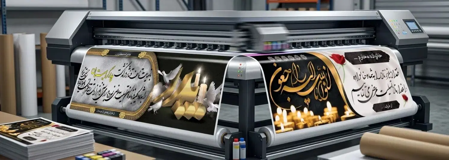 بنر تسلیت بنر فوری با ارسال شبانه چاپ بنر|خدمات پذیرایی، مراسم|شیراز, سینما سعدی|دیوار