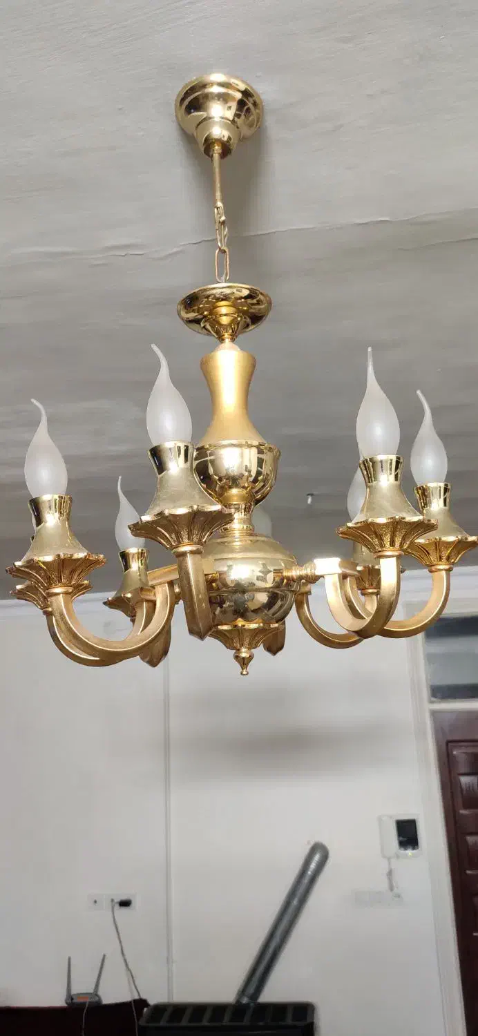 لوستر قدیمی آبکاری طلا|لوستر و چراغ آویز|مشهد, ولیعصر (شهرک غرب)|دیوار