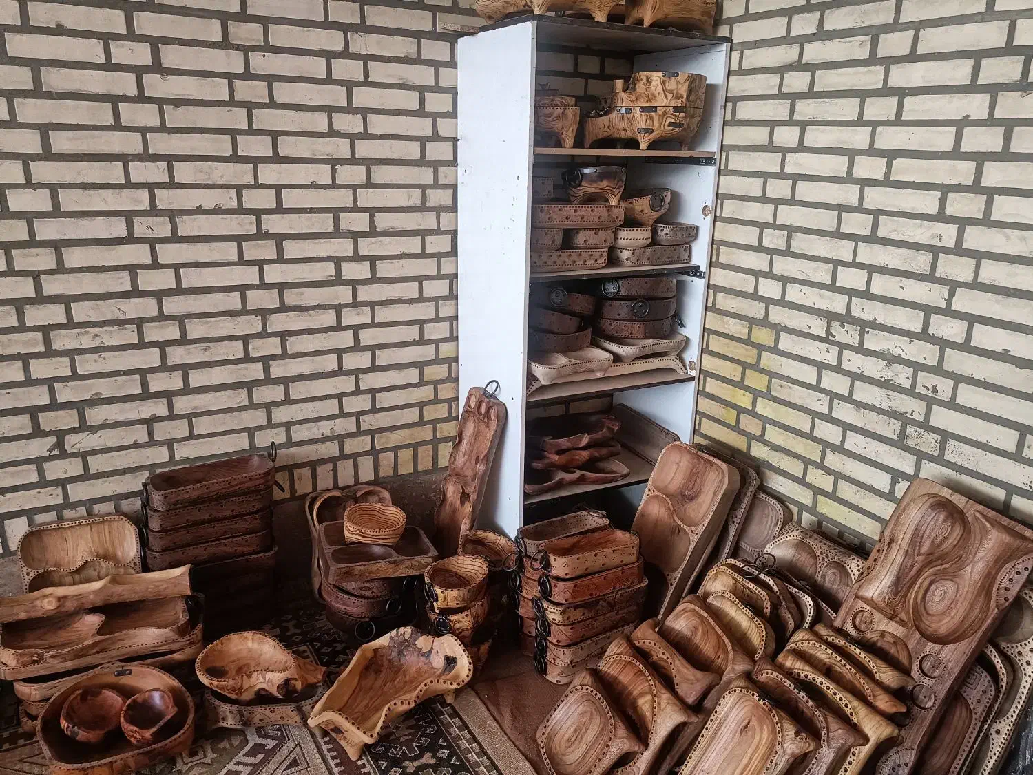 اندازه ظروفی چوبی|ظروف سرو و پذیرایی|فشاپویه, |دیوار