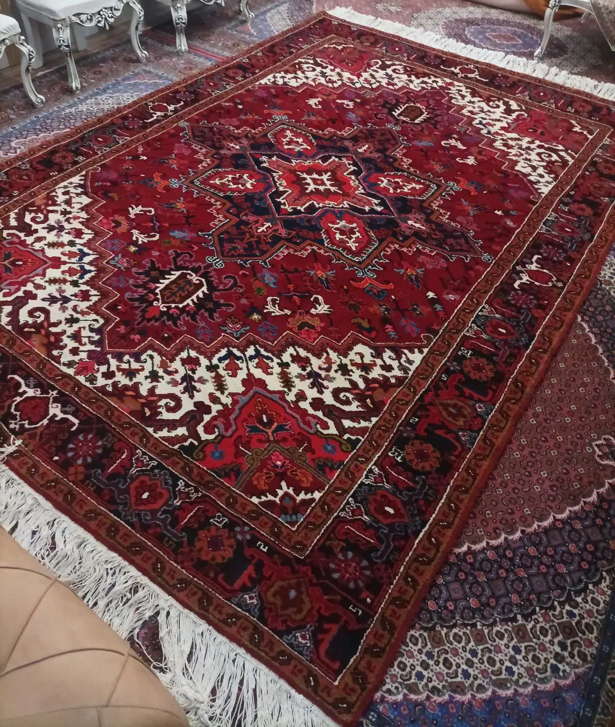 قالی فرش دستبافت ۹ نه متری|فرش|مشکیندشت, |دیوار