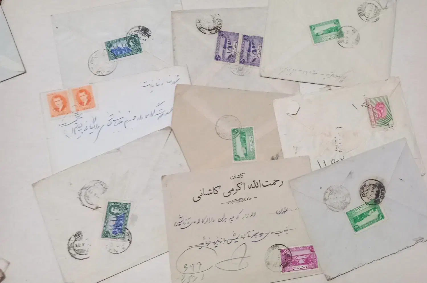 ۴۲ عدد پاکت نامه و نامه محمد رضاشاهی تمبردار|کلکسیون سکه، تمبر، اسکناس|نسیم‌شهر, |دیوار
