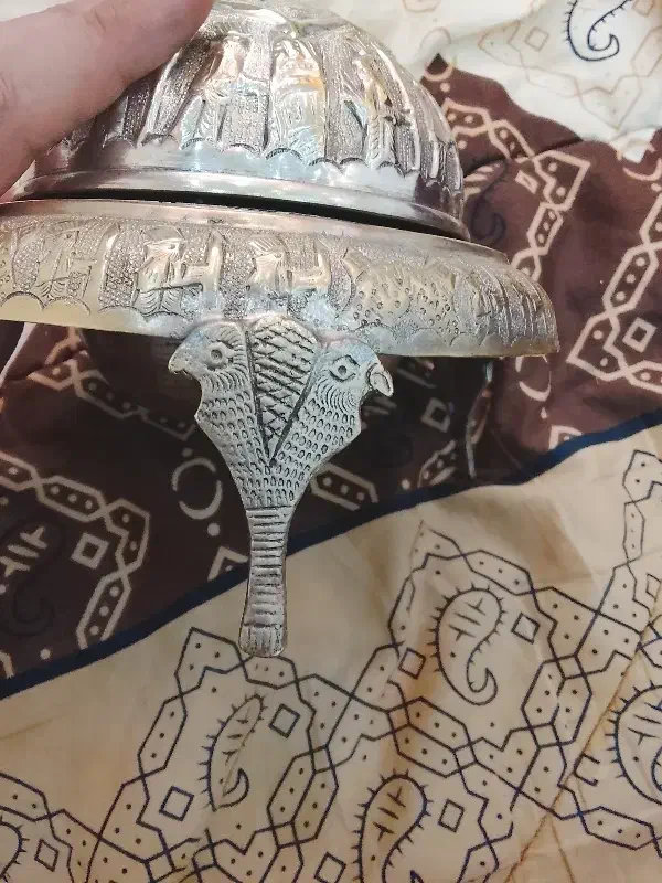 خاویار خوری برنجی قدیمی قدمت دار|کلکسیون اشیاء عتیقه|پیشوا, |دیوار