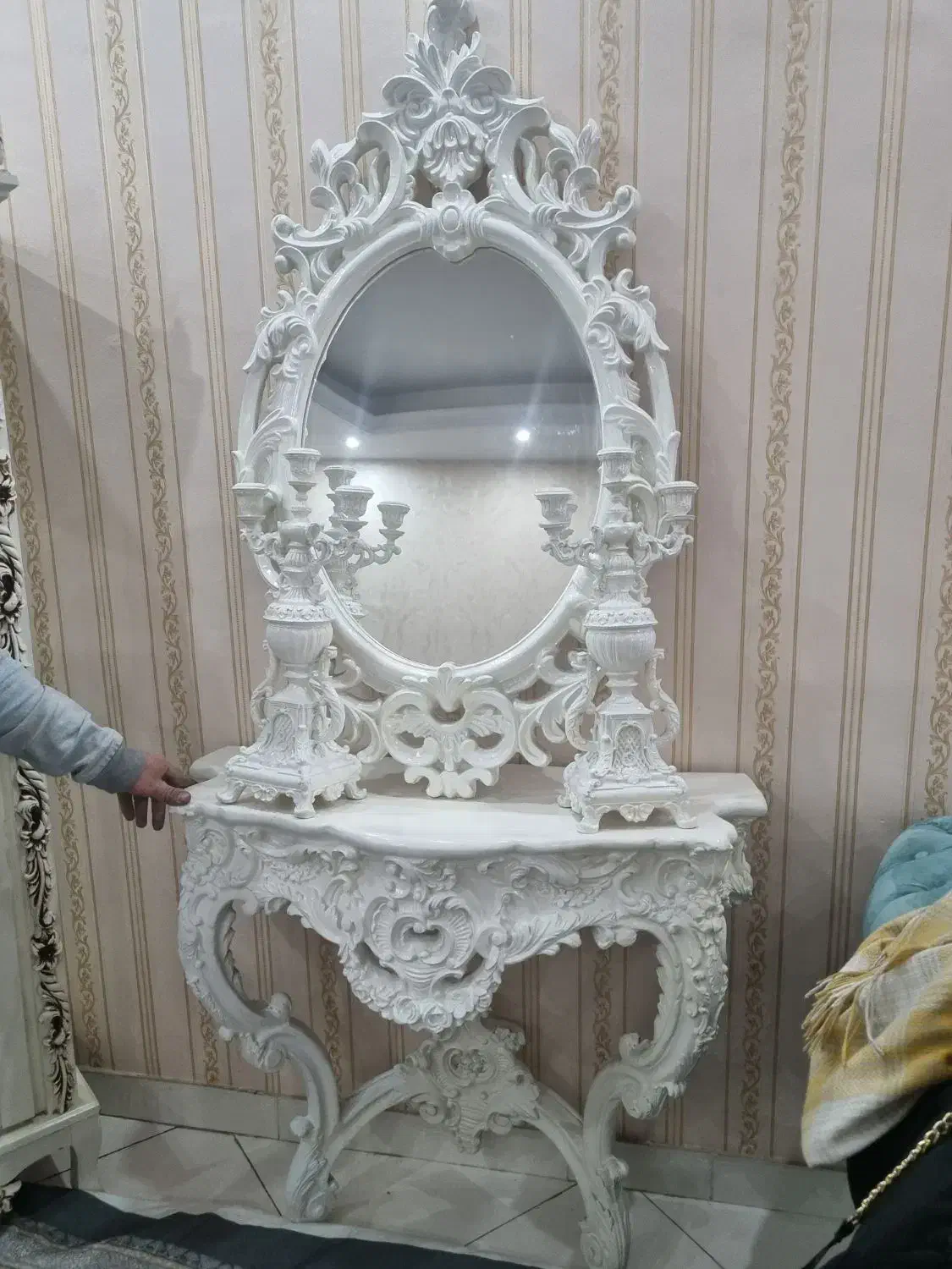 آینه و شمعدون دکور|آینه|تهران, خاک سفید|دیوار