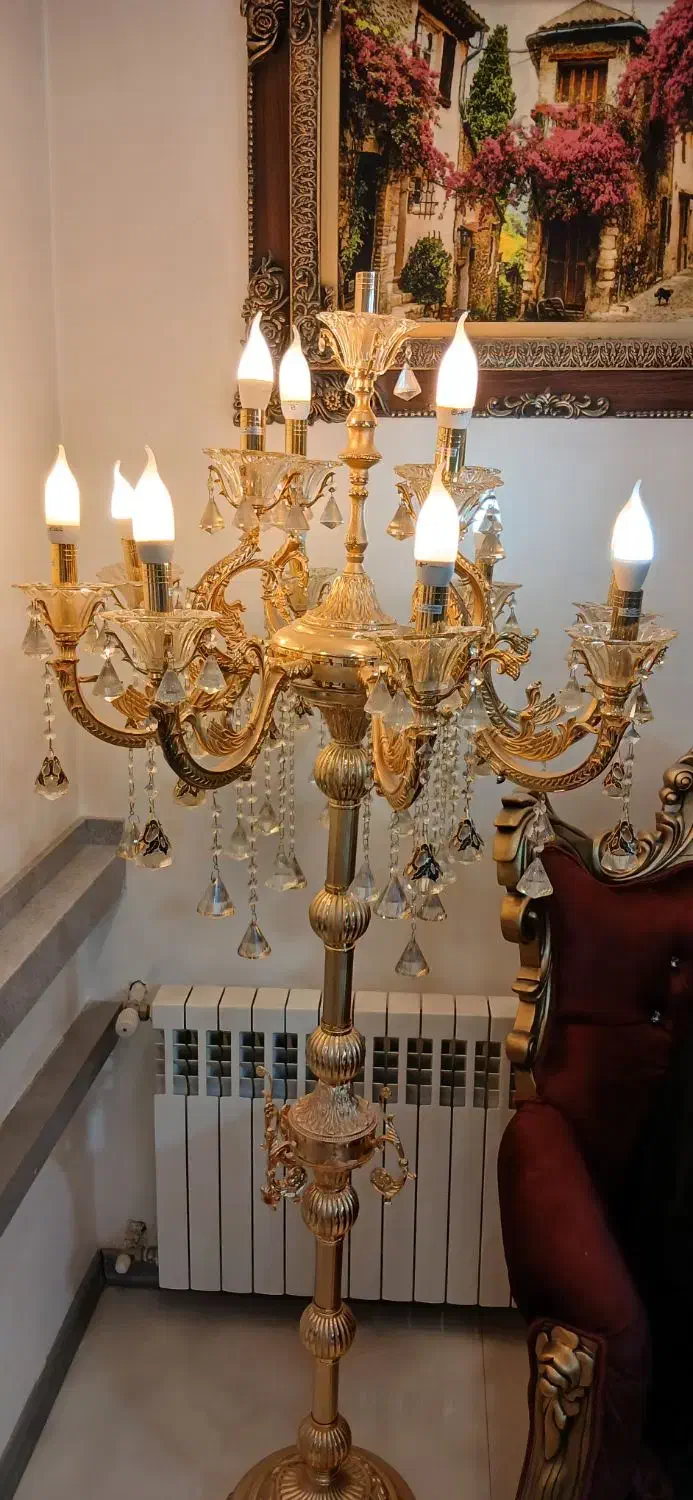 دو عدد لوستر کنار سالنی ۱۳ شعله بسیار تمیز و سالم|لوستر و چراغ آویز|مشهد, خاتم الانبیا|دیوار