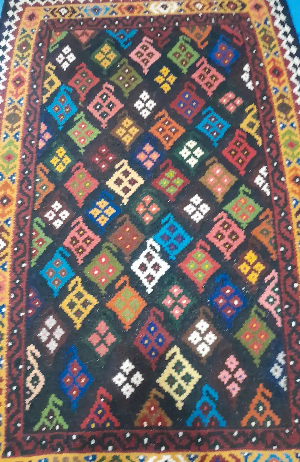 گلیم دستباف|گلیم، جاجیم، گبه|شیراز, صاحب الزمان|دیوار