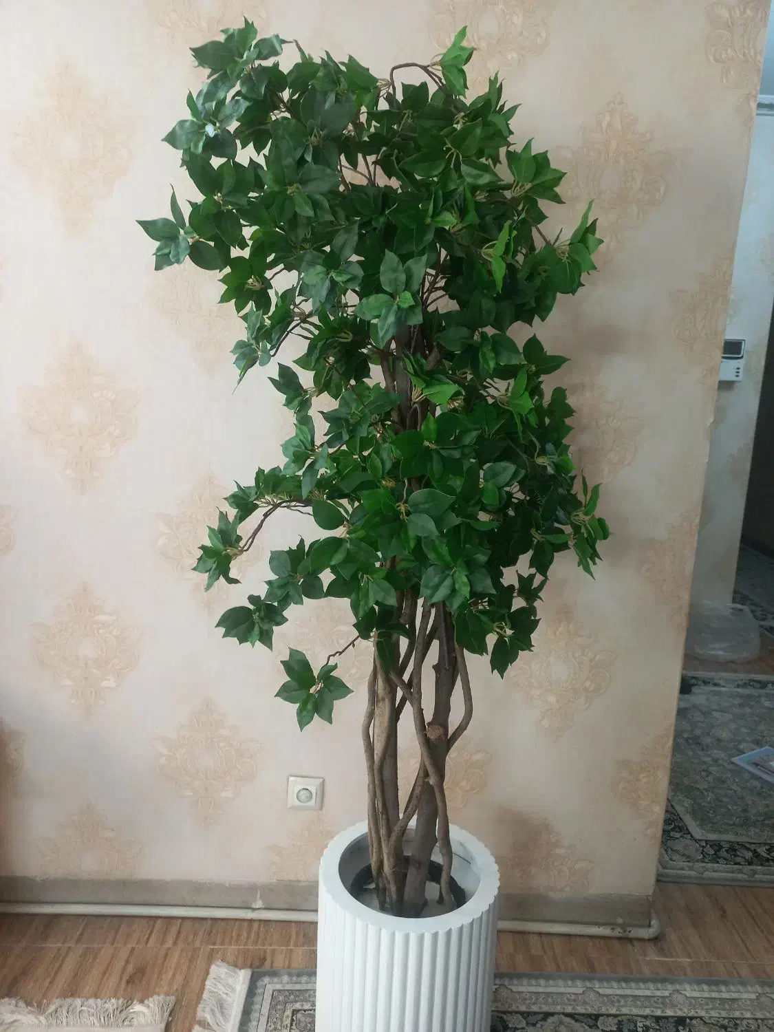 درختچه مصنوعی مینیاتوری با گلدان چوبی نو نو|گل مصنوعی|ری, علایین|دیوار