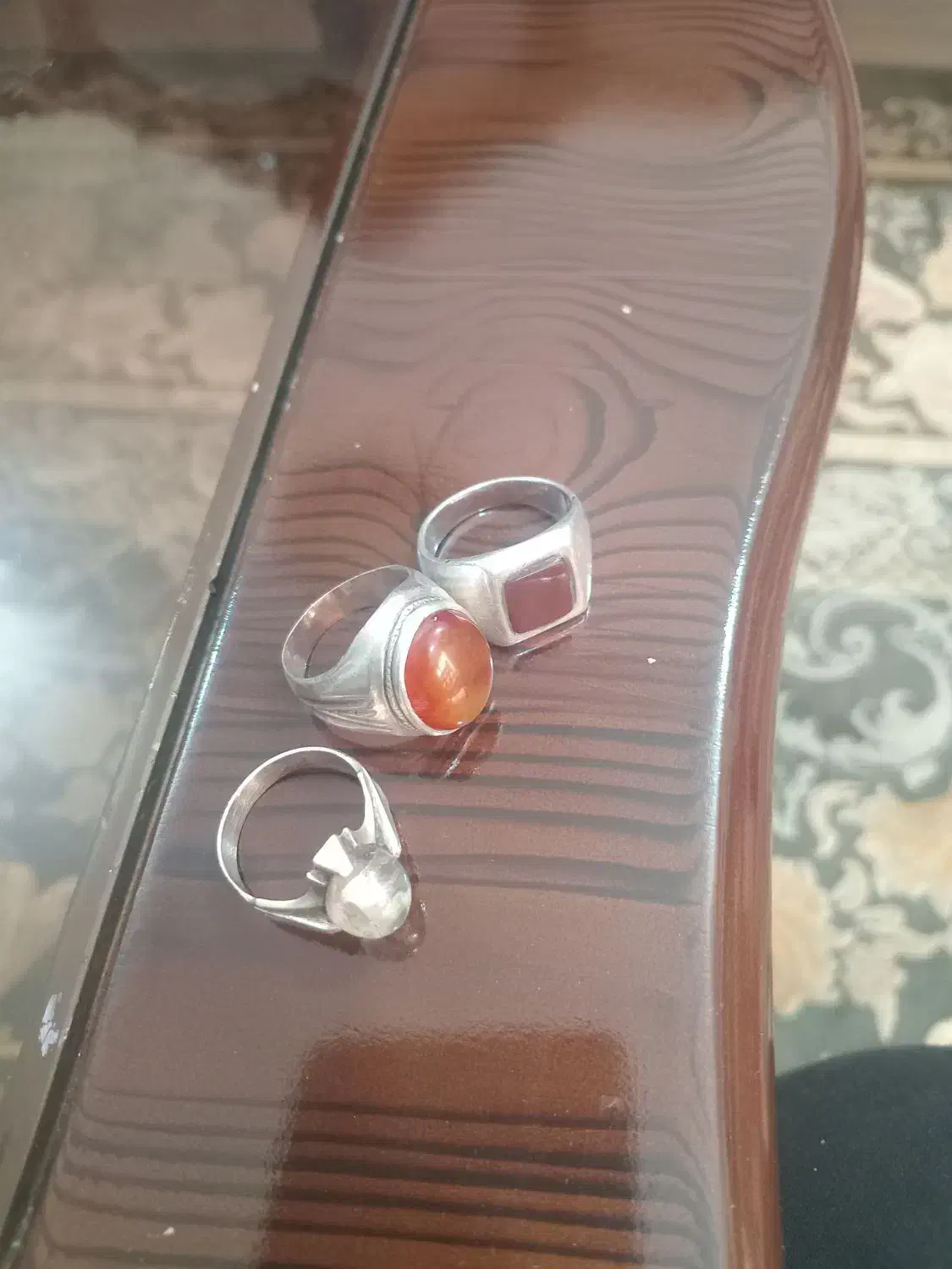 انگشتر نقره دوتاش اتیقه قدیمی|جواهرات|طرقبه, |دیوار