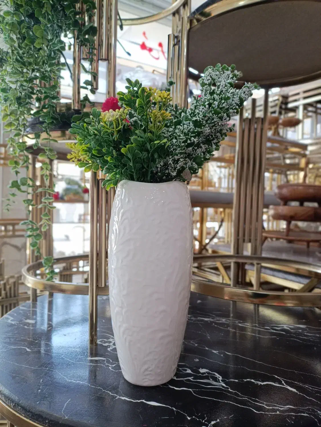 گلدان سرامیکی طرح برجسته دکوراتیو|گل و گیاه طبیعی|سیرجان, |دیوار