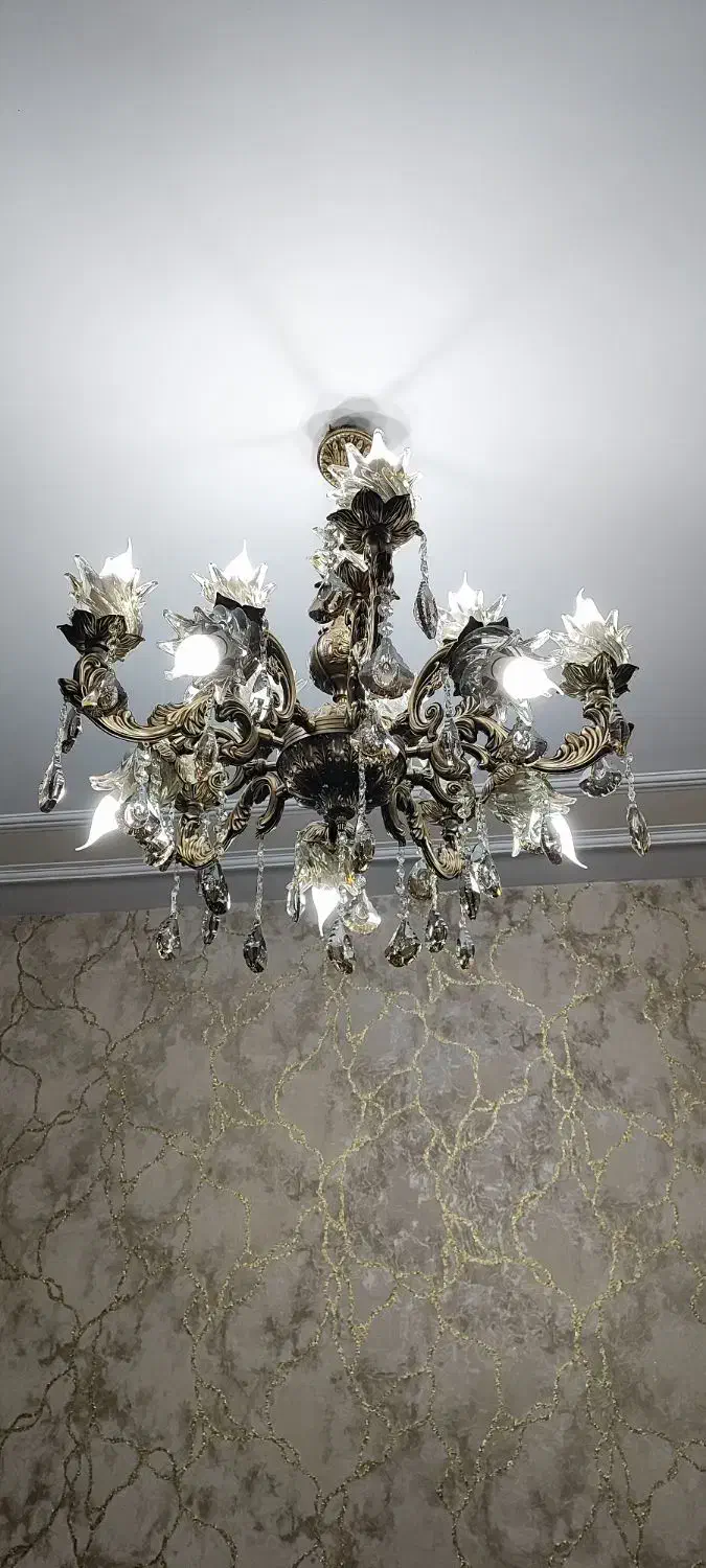 لوستر 15 شعله 10 شاخه|لوستر و چراغ آویز|همدان, |دیوار