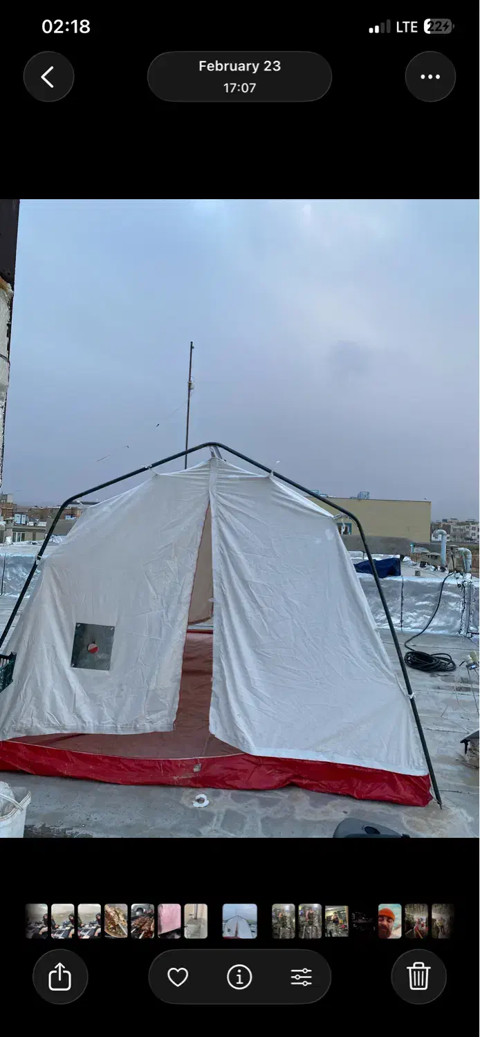 چادر ۱۲نفره اسکلت فلزی همراه با بخاری هیزمی تاشو|کوهنوردی و کمپینگ|مشهد, الهیه|دیوار