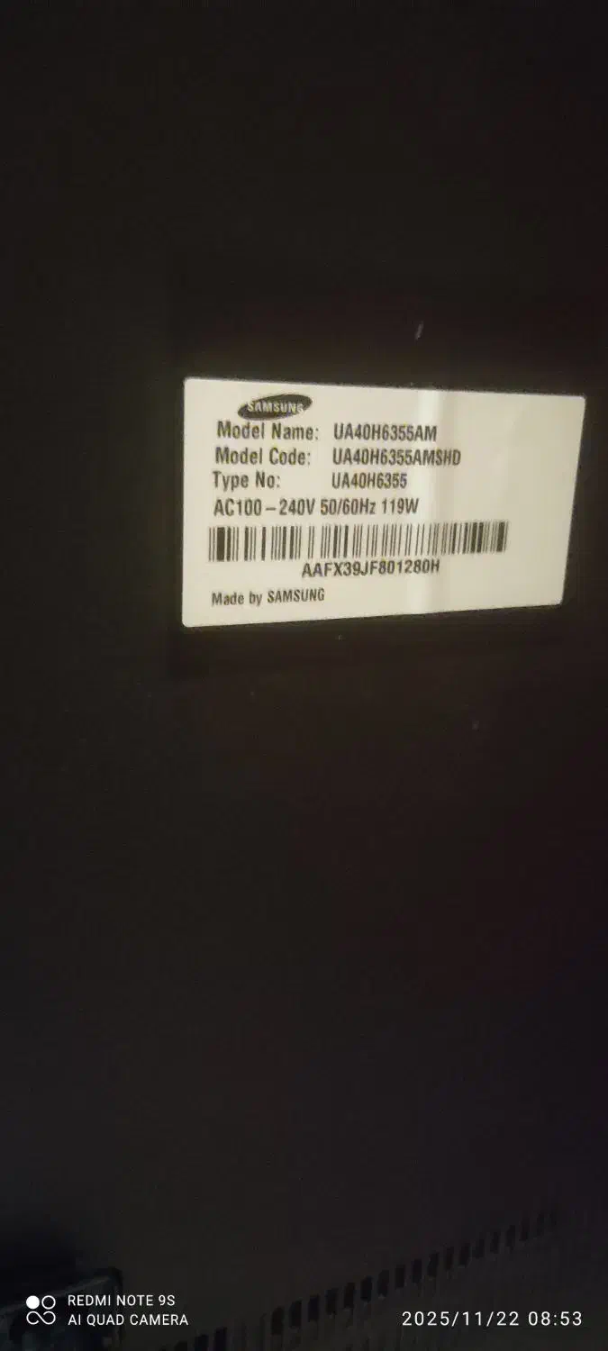 تلویزیون 40اینچ سامسونگ اصل|تلویزیون و پروژکتور|تویسرکان, |دیوار