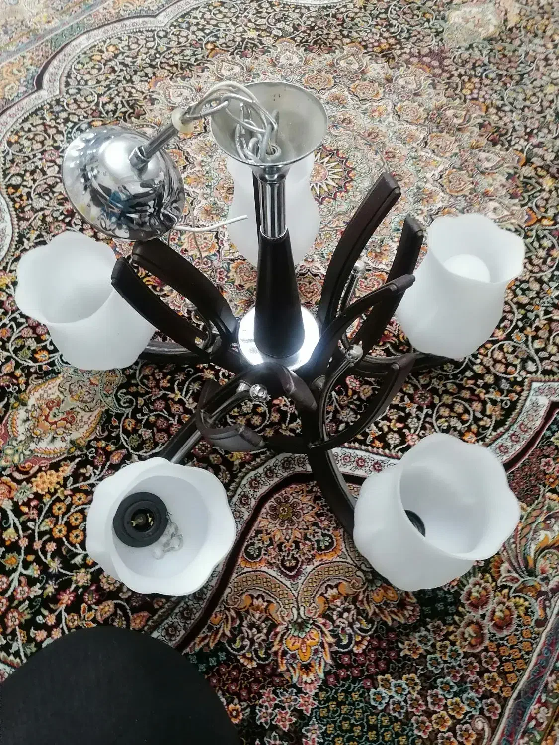 لوستر  5 شاخه|لوستر و چراغ آویز|شیراز, رکن‌آباد|دیوار
