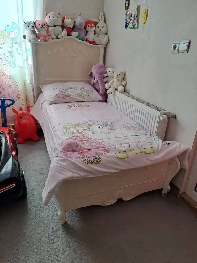 تخت خواب نوزاد نوجوان تمام چوب|تخت و سرویس خواب|شهریار, شهریار|دیوار