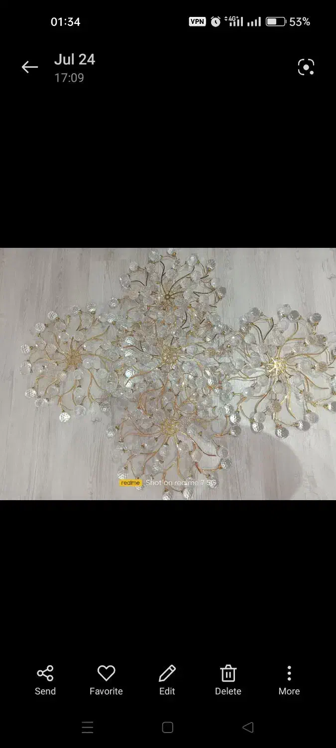 لوستر کریستالی سقفی|لوستر و چراغ آویز|تبریز, |دیوار