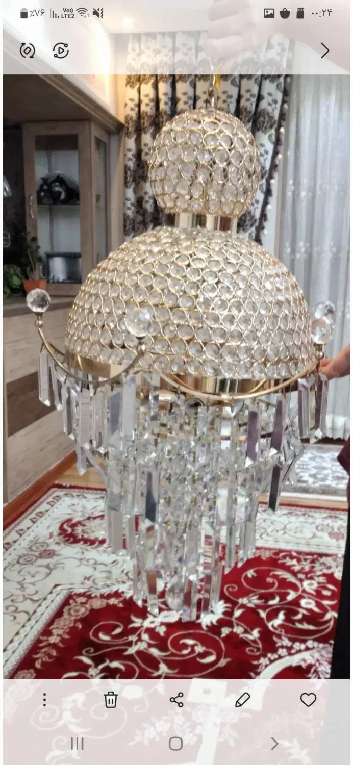 لوستر کریستال در حد نو|لوستر و چراغ آویز|اردبیل, |دیوار