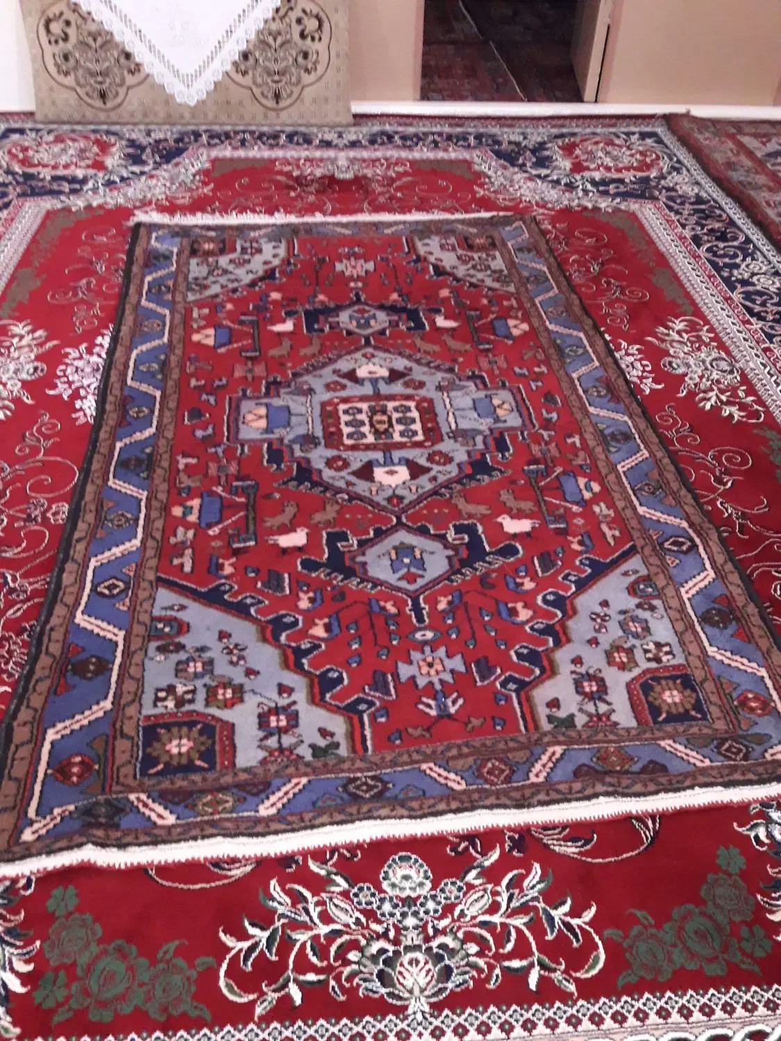 فرش دست بافت دو جفت|فرش|ابهر, |دیوار