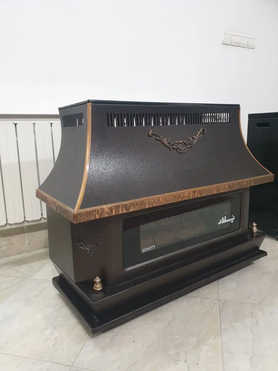 بخاری شومینه ای پولار|بخاری، هیتر، شومینه|یزد, |دیوار