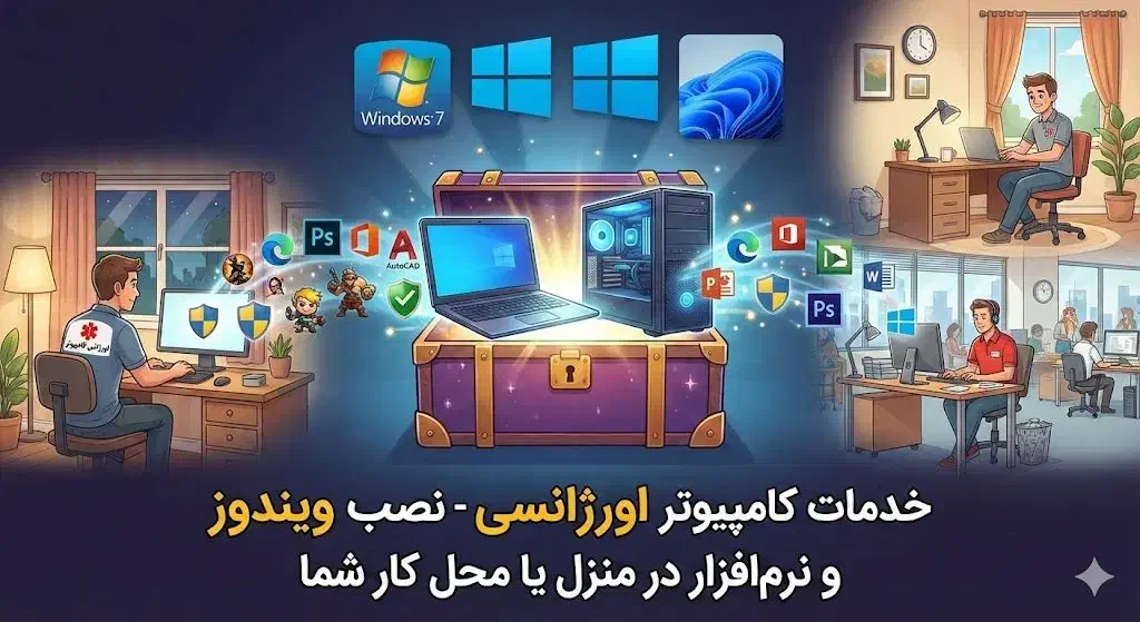 تعمیر و نصب ویندوز در محل - خدمات۲۴ ساعته در منزل|خدمات رایانه‌ای و موبایل|مشهد, ده دی|دیوار