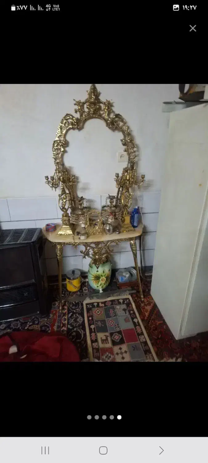 لوازم برنزی آیینه شمعدان برنجی لوستر ساعت بوفه و.|صنایع دستی و سایر لوازم تزئینی|اراک, |دیوار