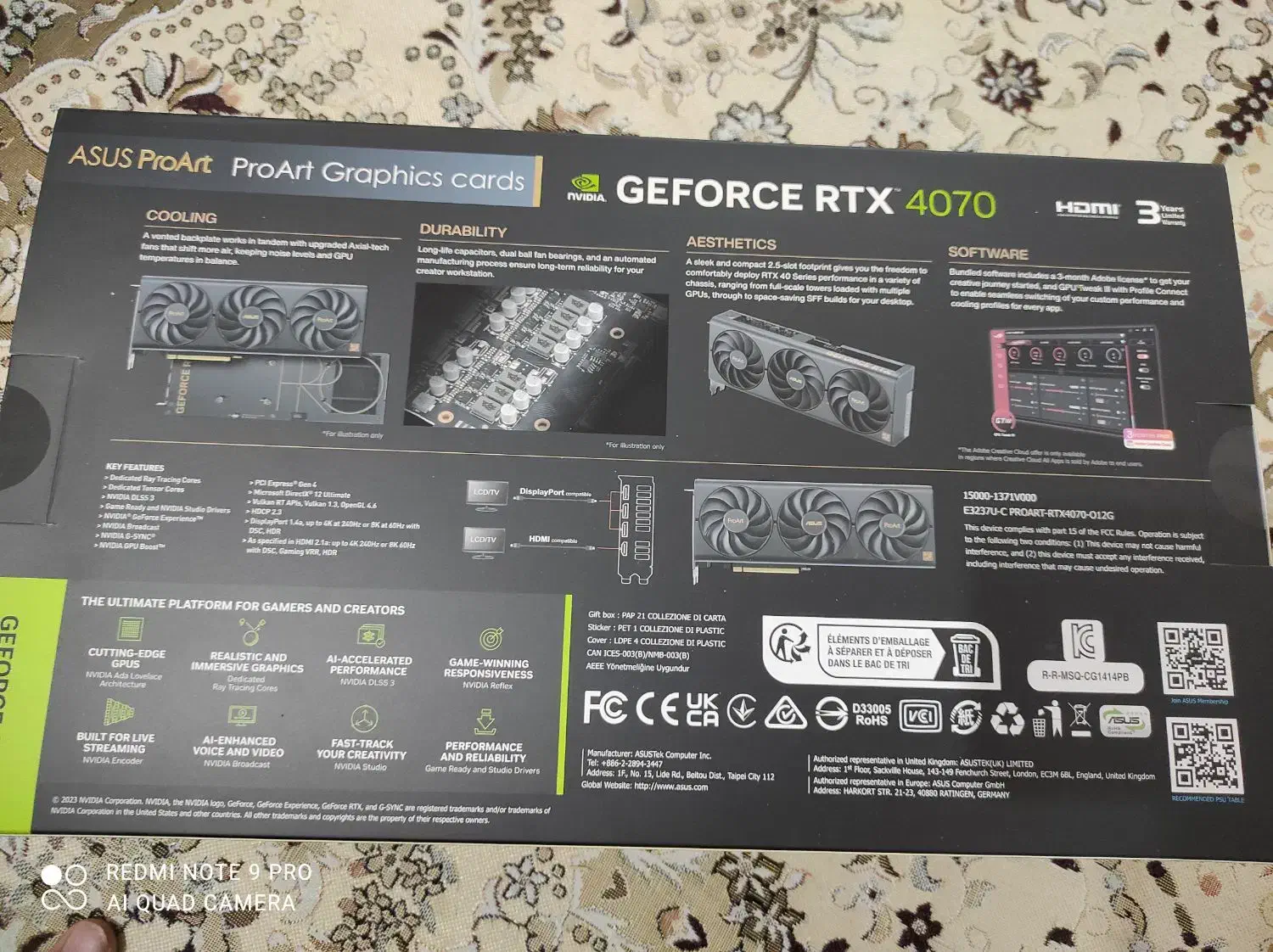 کارت گرافیک ۴۰۷۰ پرو ارت / Asus proart 4070|قطعات و لوازم جانبی رایانه|تاکستان, |دیوار