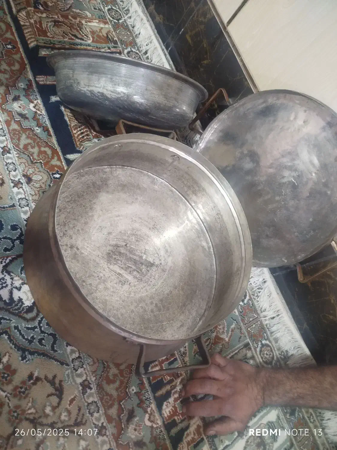 دیگ مسی با ماهیتابه سالم|ظروف پخت‌وپز|رامیان, |دیوار