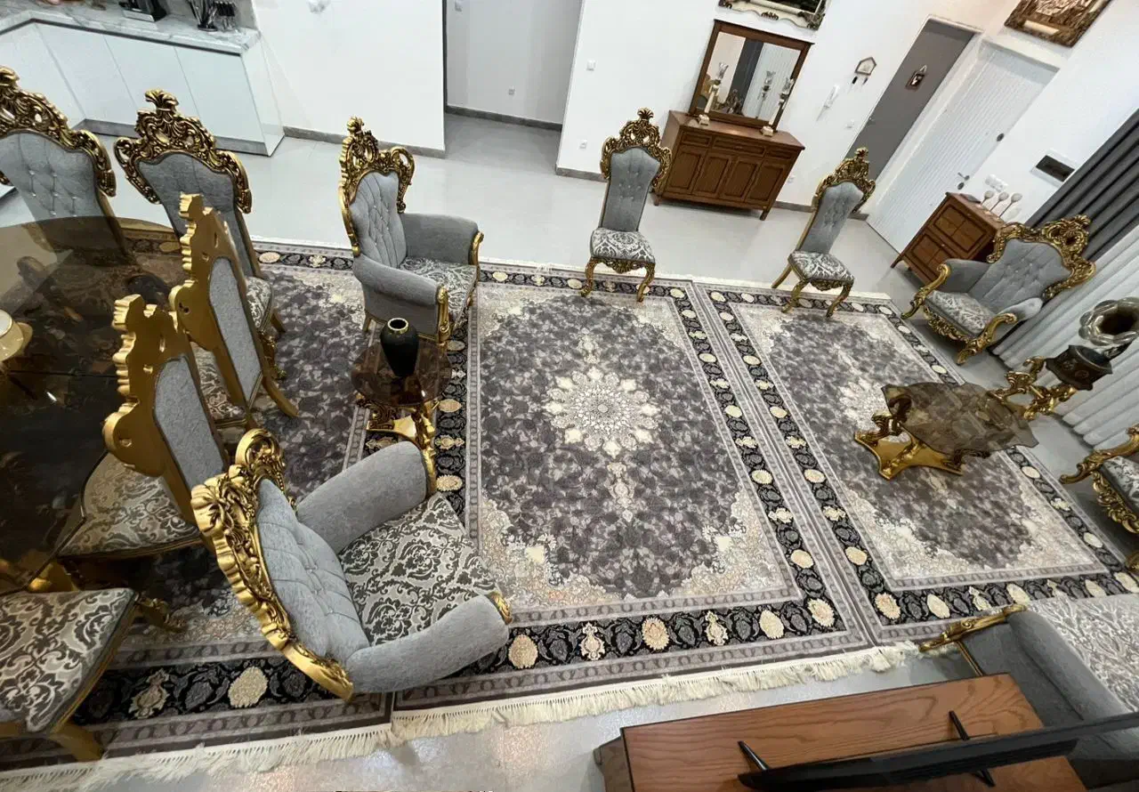 فرش۹متری برندپازیریک تبریزتمام نخ گلبرجسه نوآکبند|فرش|ساوه, |دیوار