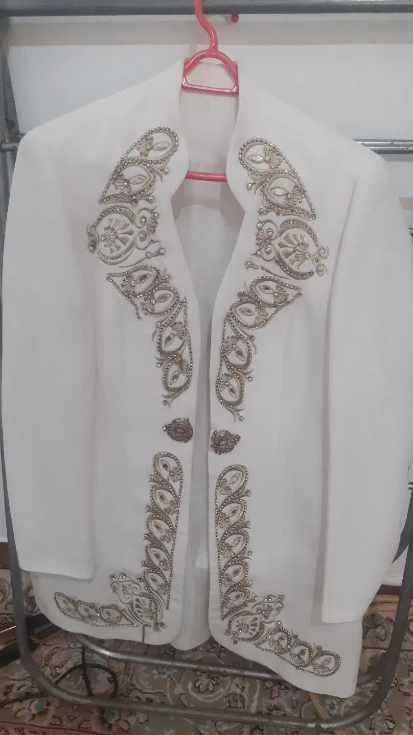 مانتو پاییزه بنفش بلند کت مجلسی سفید سایز|لباس|پیشوا, |دیوار