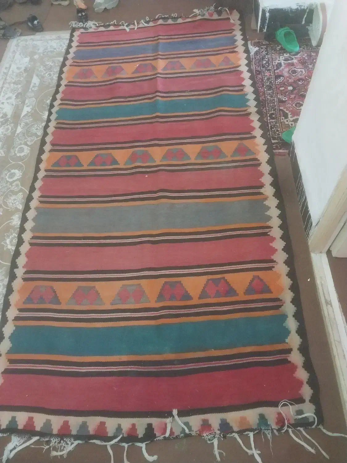 گلیم پشمی سه متر در یک مترو نیم|گلیم، جاجیم، گبه|فرخشهر, |دیوار