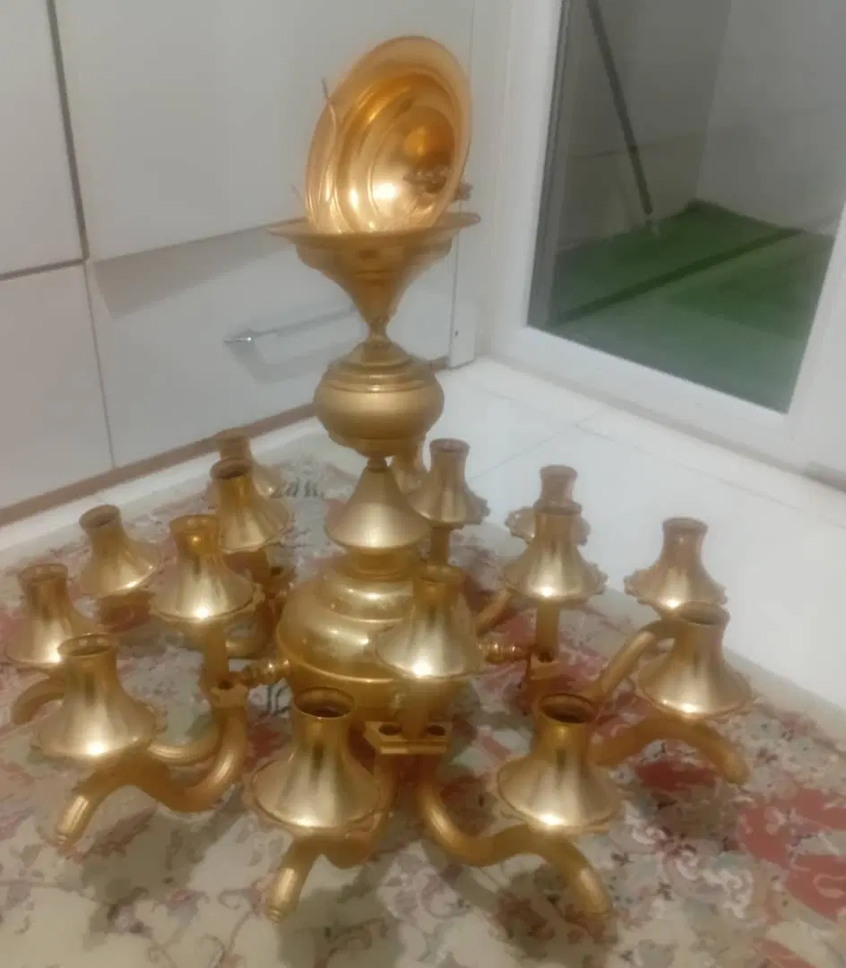 یک عدد لوستر ۱۵ شاخه به همراه دیوار کوب ۳ شاخه|لوستر و چراغ آویز|رشت, کاکتوس|دیوار