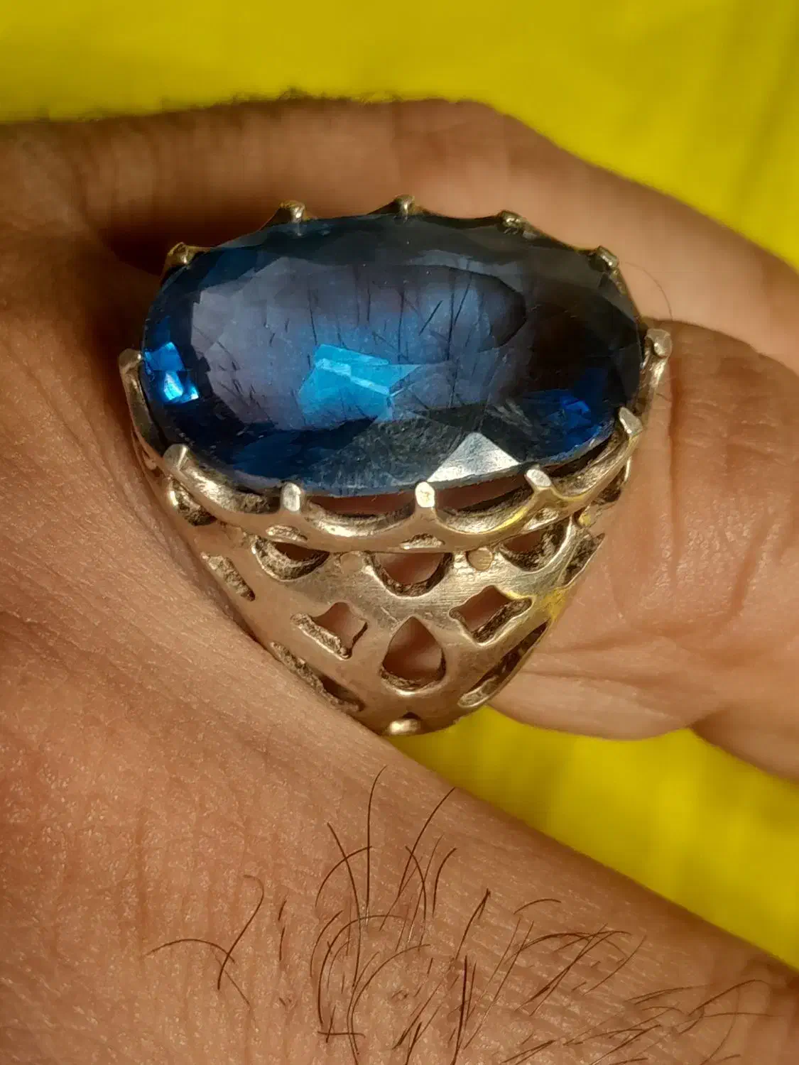 انگشتر نقره توپاز لندن اصل|جواهرات|اهواز, پادادشهر|دیوار