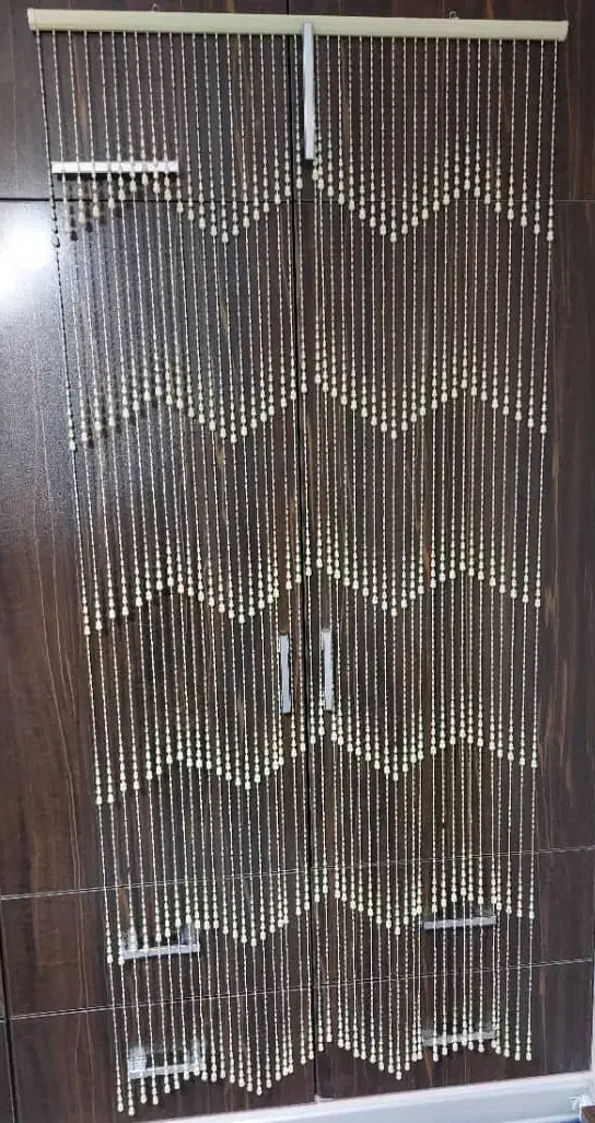 پرده مهره ای رنگ نخودی نونو|پرده، رانر، رومیزی|شیراز, درکی|دیوار