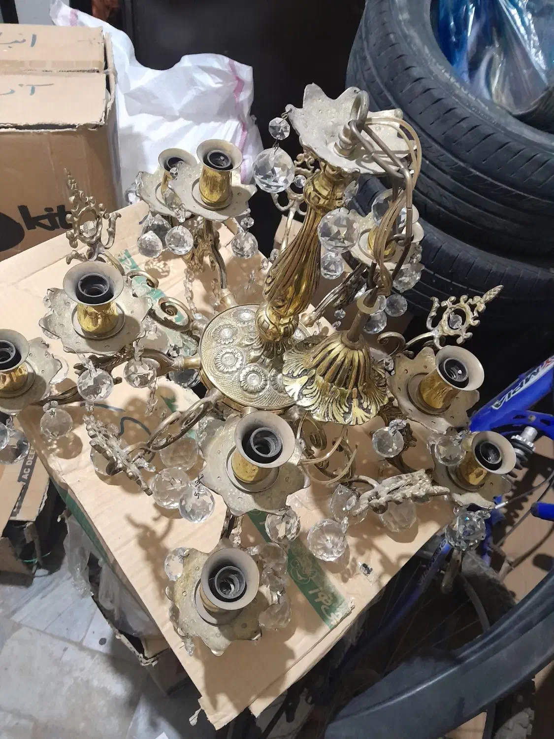 لوستر برنجی|لوستر و چراغ آویز|اراک, |دیوار